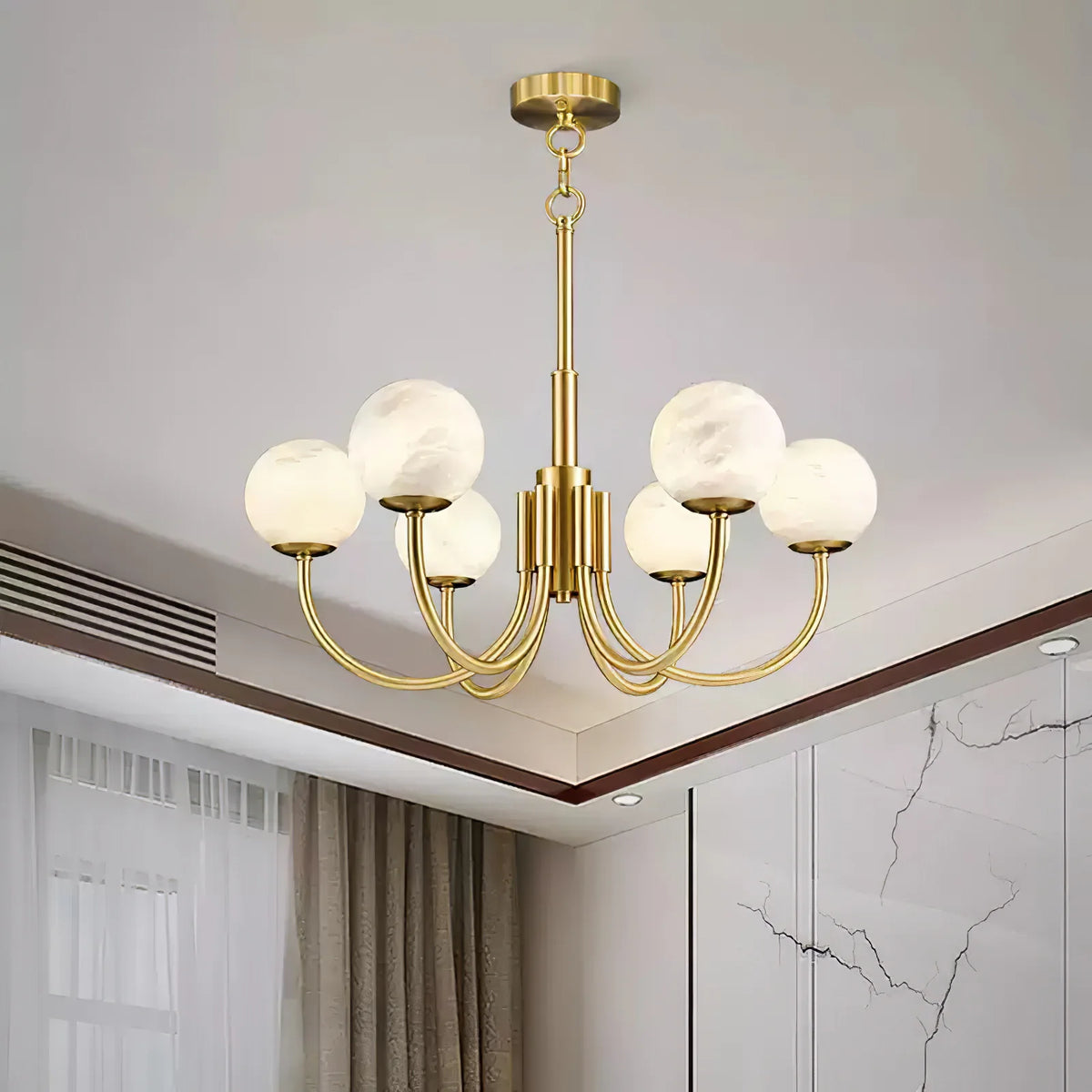 Aurelian Alabaster Globe Chandelier - Pre Order