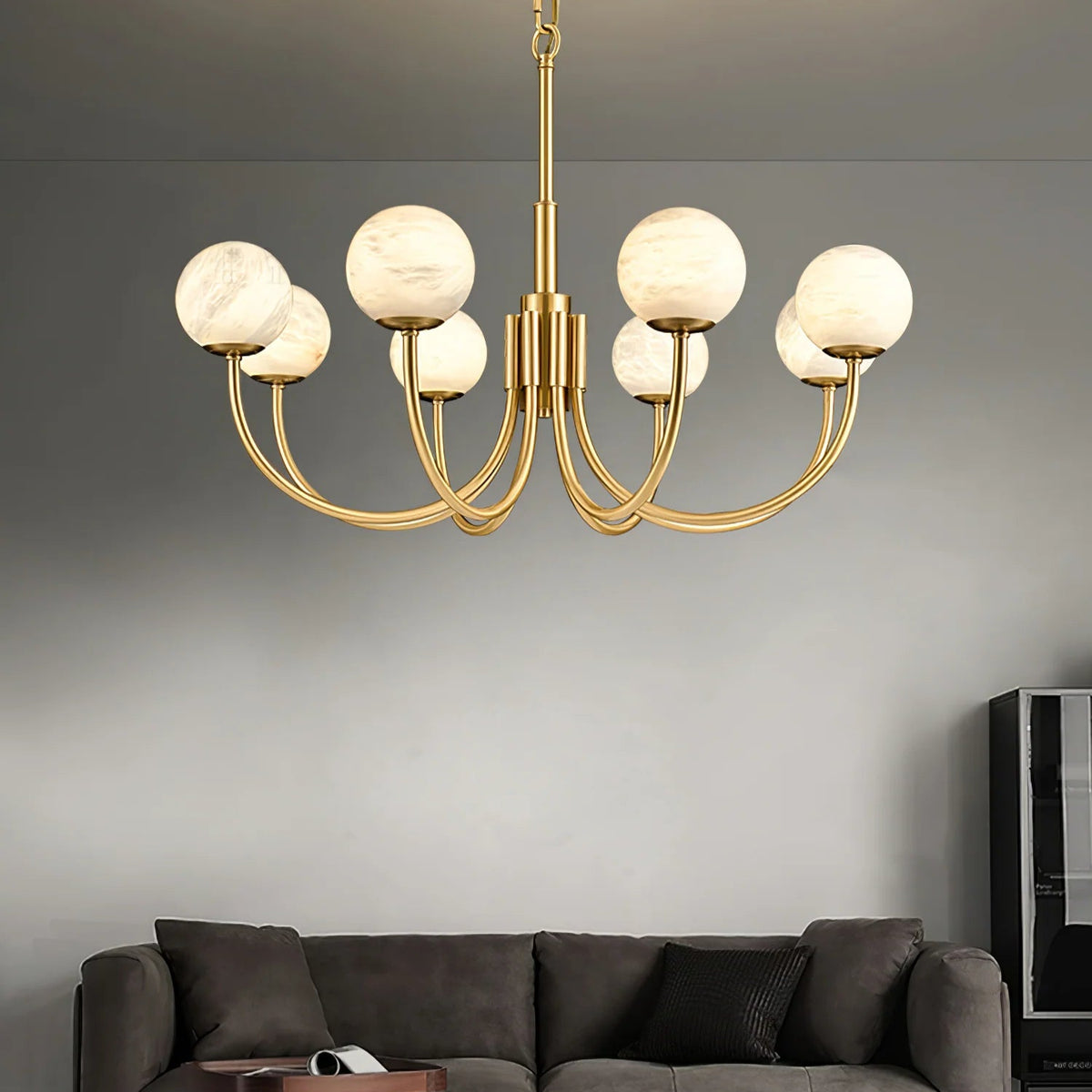Aurelian Alabaster Globe Chandelier - Pre Order