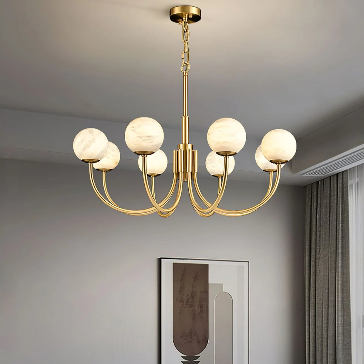 Aurelian Alabaster Globe Chandelier - Pre Order
