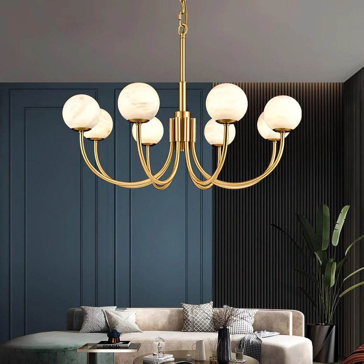 Aurelian Alabaster Globe Chandelier - Pre Order