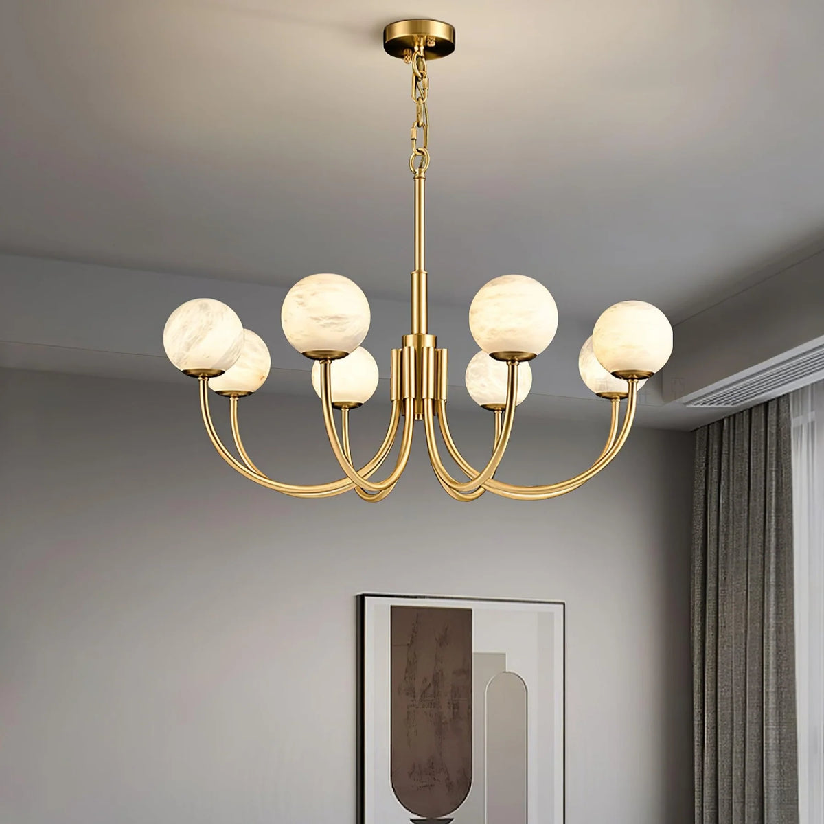 Aurelian Alabaster Globe Chandelier - Pre Order