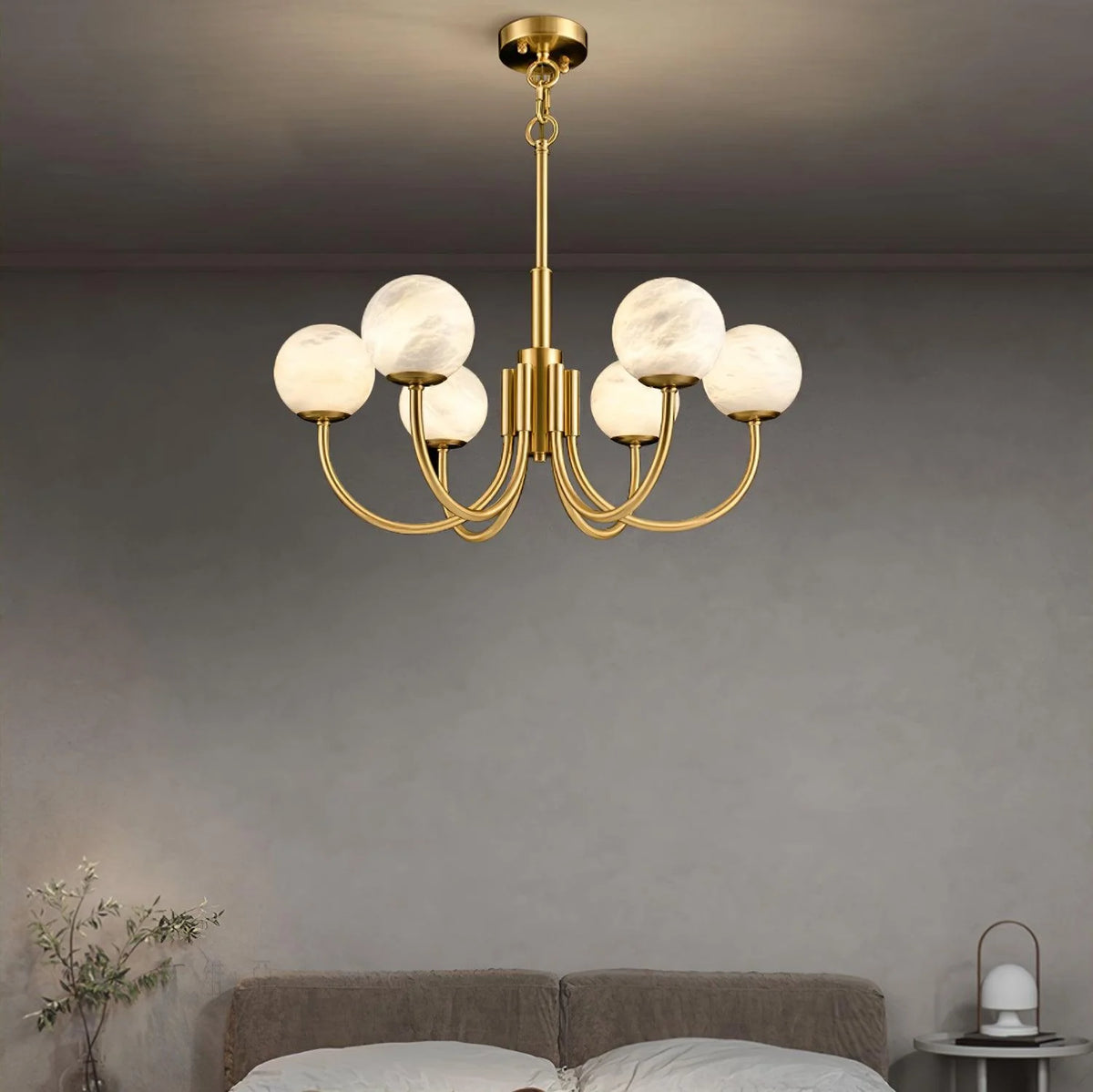 Aurelian Alabaster Globe Chandelier - Pre Order