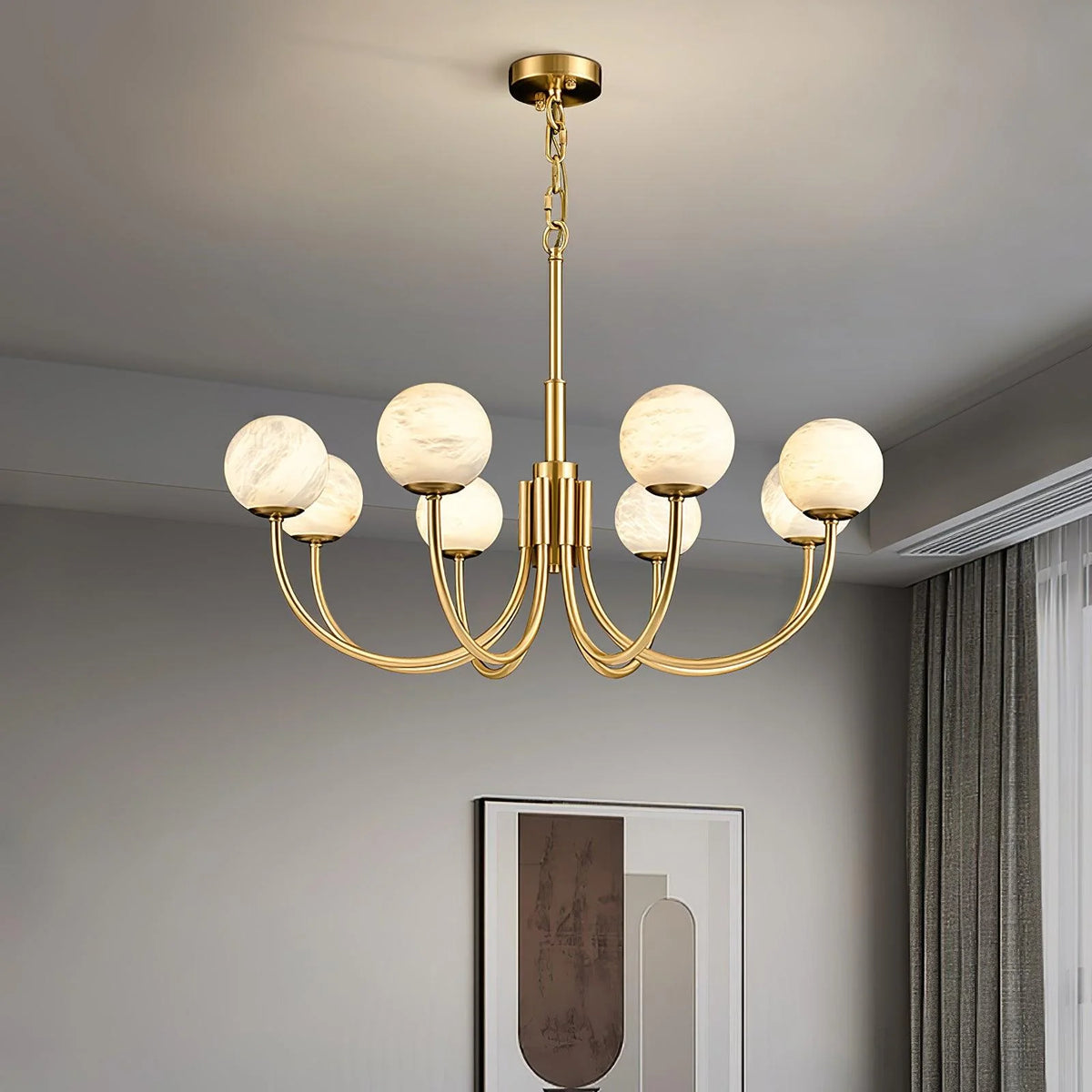 Aurelian Alabaster Globe Chandelier - Pre Order