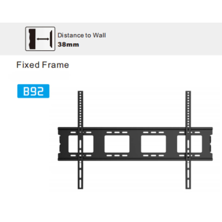 B92 TV mount designed for 120-inch screens, sleek and sturdy, installed in an elegant interior setting