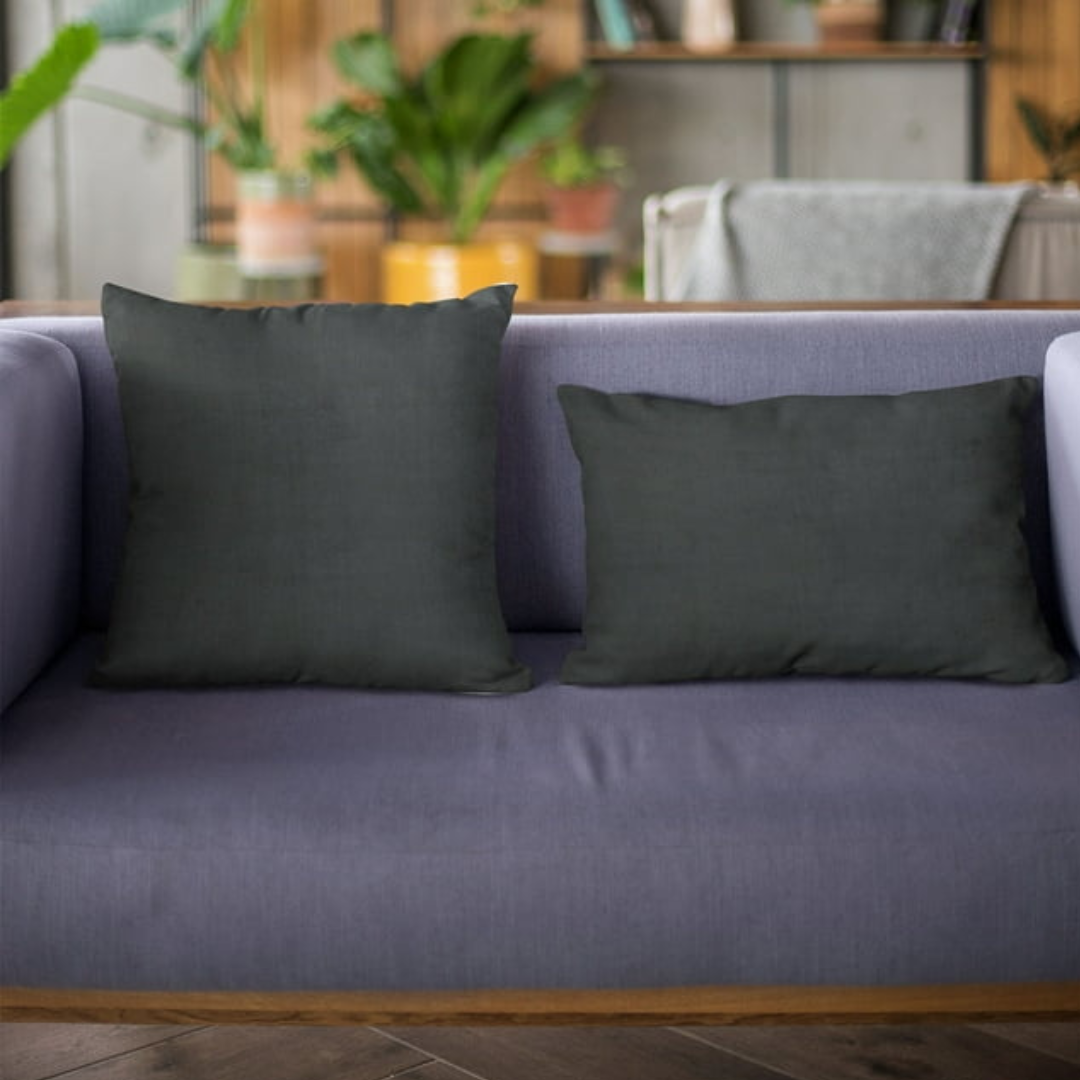 Black Sanctuary velvet cushion, luxurious soft decorative pillow for modern elegant interiors