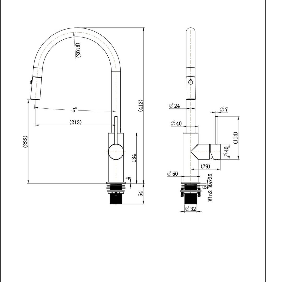 Bloom Pull-out Sink Mixer- Eclipse Home