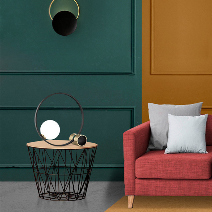 Bozza circle-shaped bedside and sofa set table lamp, modern design for cozy living and bedroom spaces