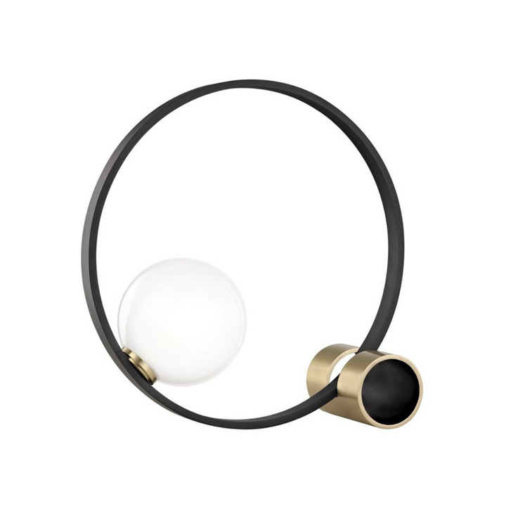 Bozza circle-shaped bedside table lamp, modern elegant design providing warm ambient bedroom lighting