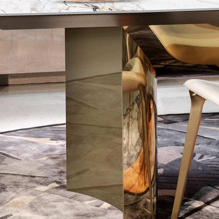 CZ50 Morocco dining table with gold finish stand, showcasing elegant Australian interior style