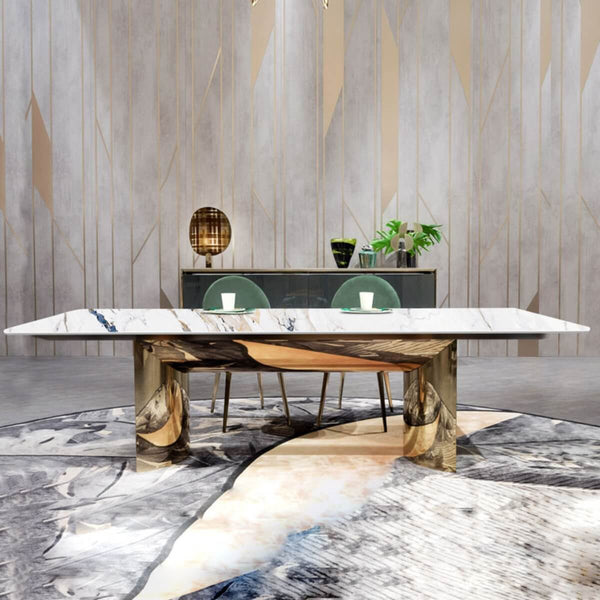 Front view of CZ50 Morocco dining table in elegant Australian interior with modern design