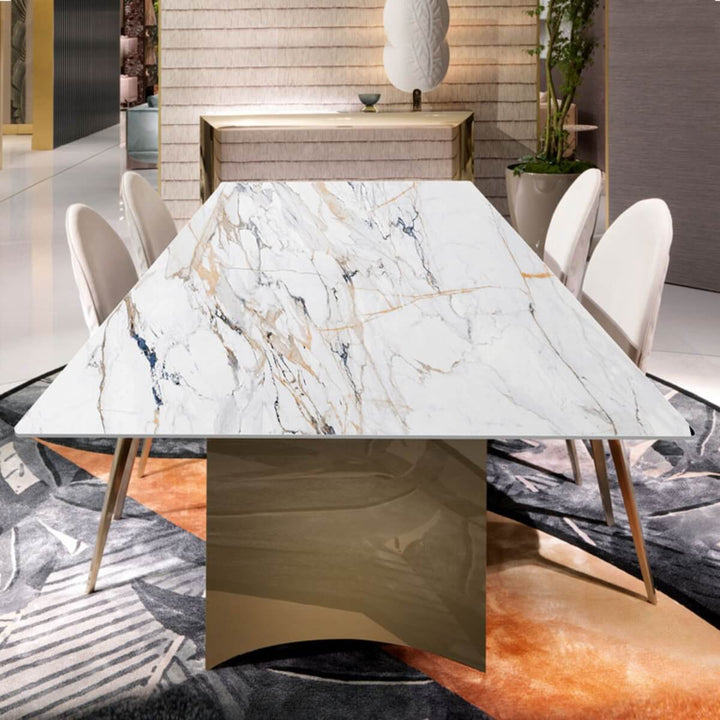 Straight view of CZ50 Morocco dining table showcasing elegant design in Australian interior