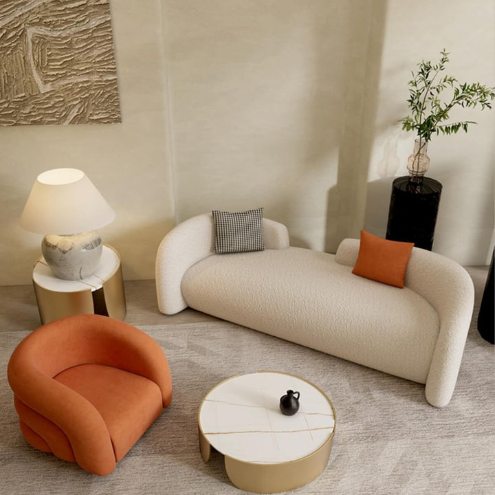 Top view of Caliber Teddy Lounge Chair showcasing plush texture and elegant Australian interior