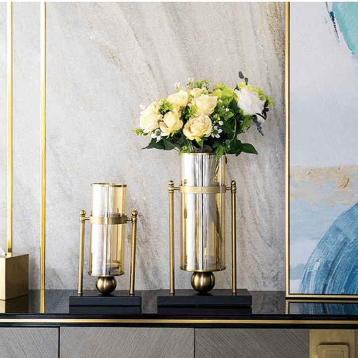 Small decorative candlecan vase for water storage and home organization
