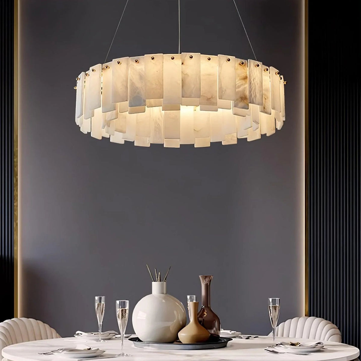 Celestial Alabaster Round Chandelier - Pre Order
