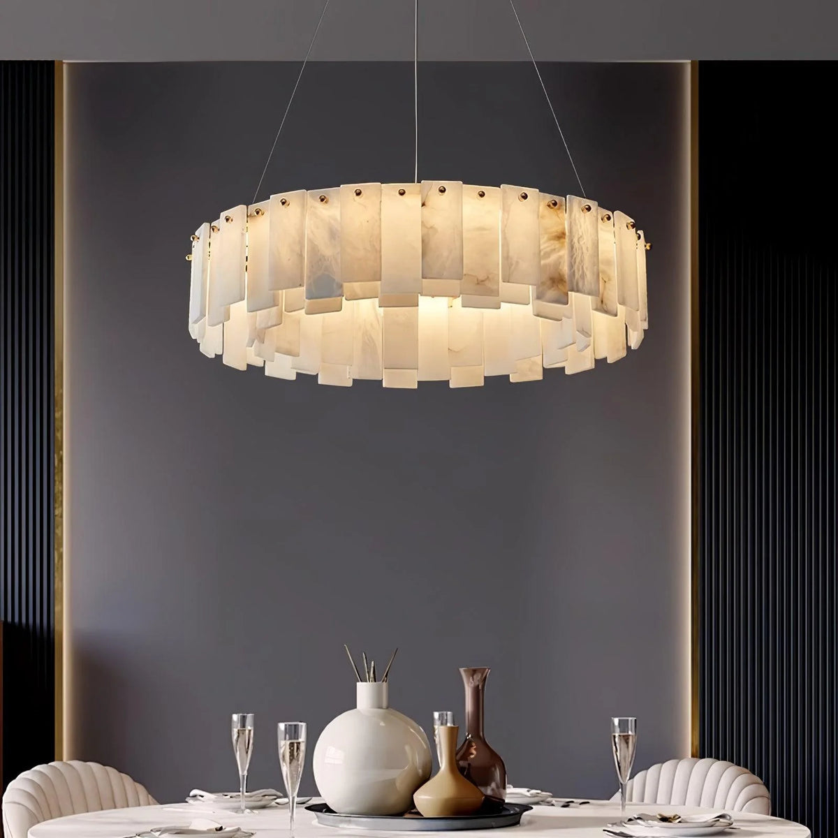 Celestial Alabaster Round Chandelier - Pre Order