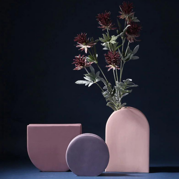 Elegant ceramic flower vase with smooth finish