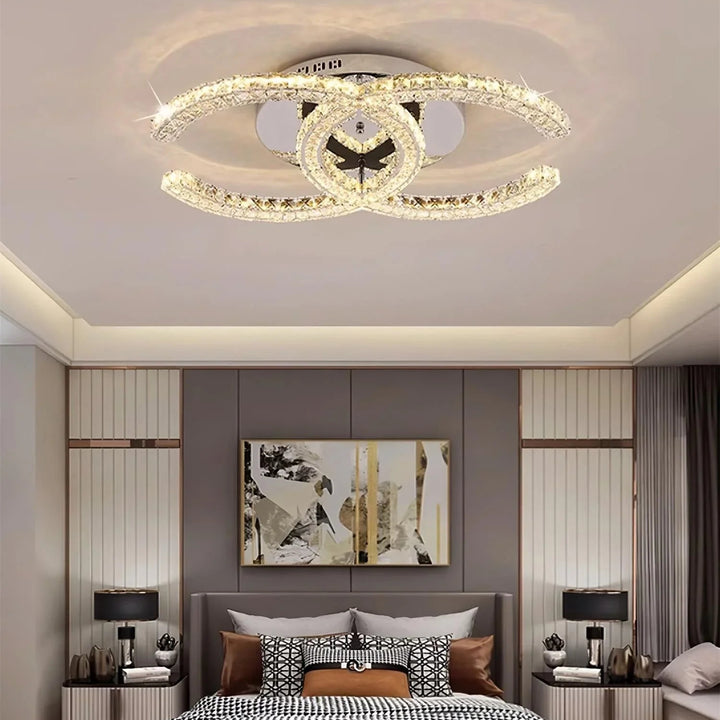 Chantale Ceiling Light Flush Mount – Bedroom View Showcasing Modern Elegant Design and Cozy Ambient Lighting