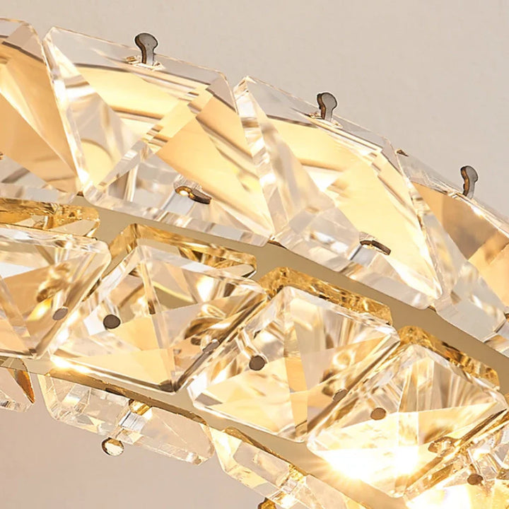 Chantale Ceiling Light Flush Mount – Detailed View of Crystal Accents Highlighting Luxurious and Modern Design Elements