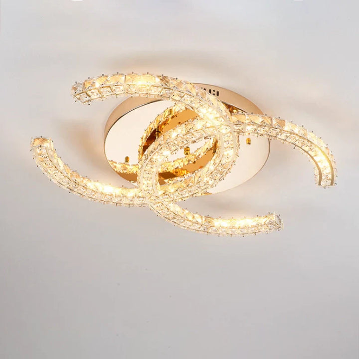 Chantale Ceiling Light Flush Mount – Warm Light View Showcasing Soft Ambient Glow and Elegant Modern Design