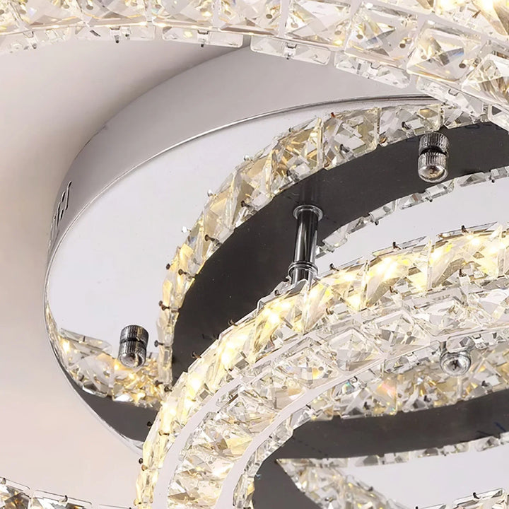 Chantale Ceiling Light Flush Mount – Detailed Close-Up View Showing Crystal Accents and Sleek Modern Finish