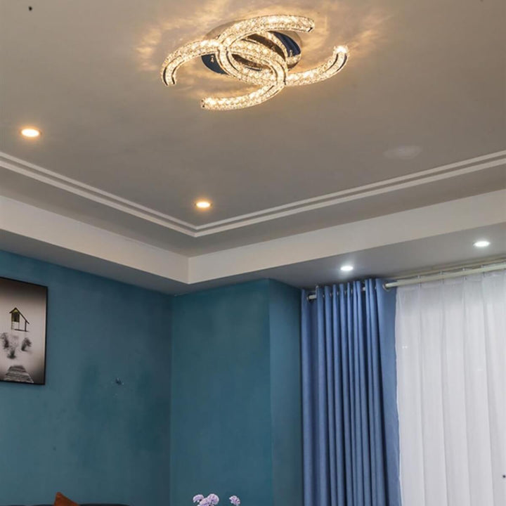 Chantale ceiling light on warm flush mount in a cozy interior setting