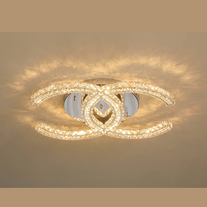 Close-up view of Chantale flush mount ceiling light in a modern interior
