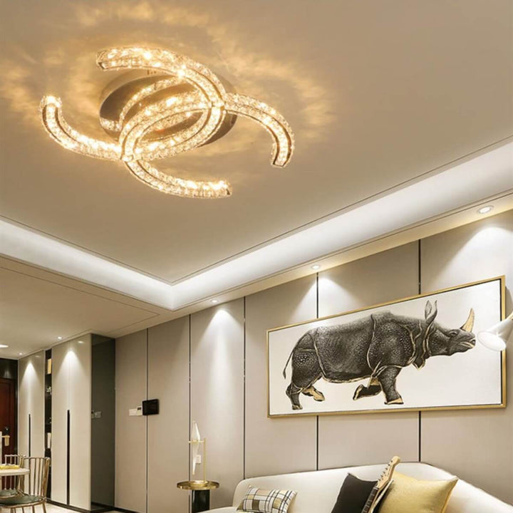 Chantale ceiling light on warm flush mount in a cozy interior setting
