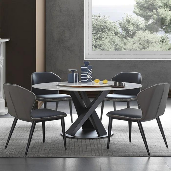 Charger Rotatable Dining Table – Modern Round Dining Table with Elegant and Functional Design