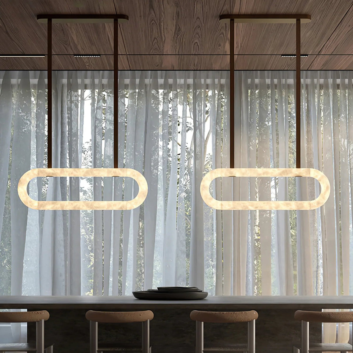 Circle Alabaster Chandelier - Pre Order