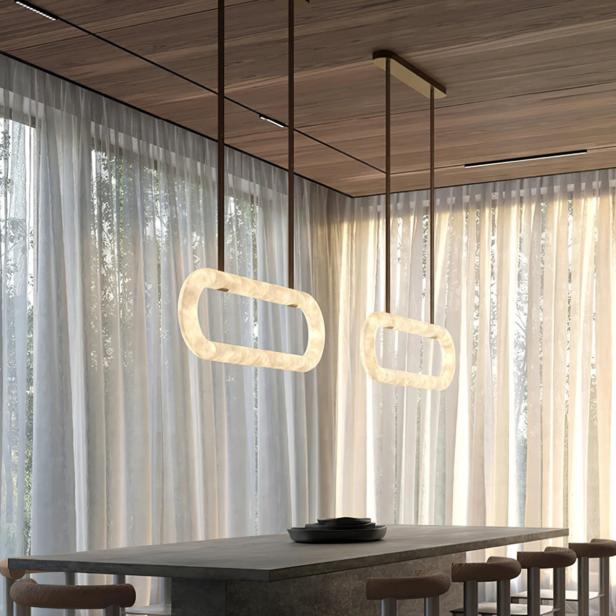 Circle Alabaster Chandelier - Pre Order