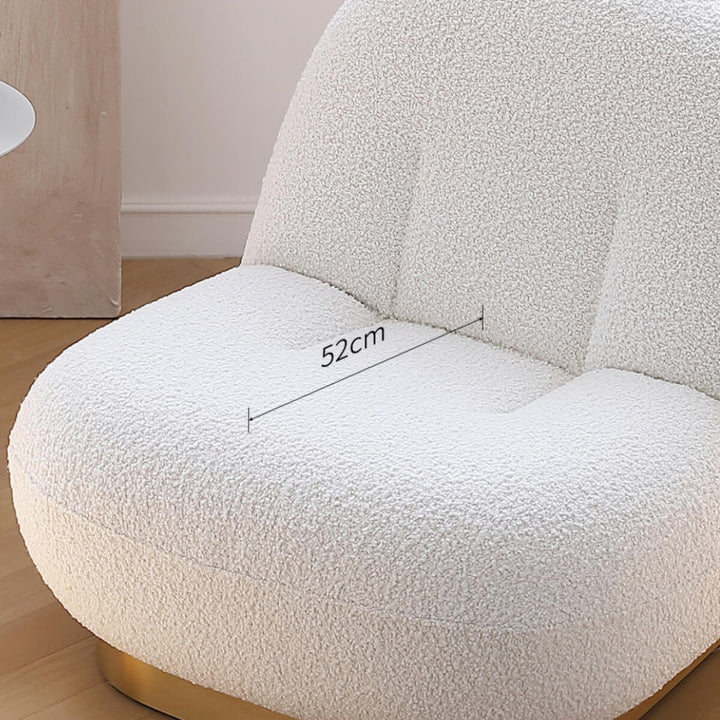 Dimension diagram of Cloud swivel lounge chair with measurements for elegant interior design