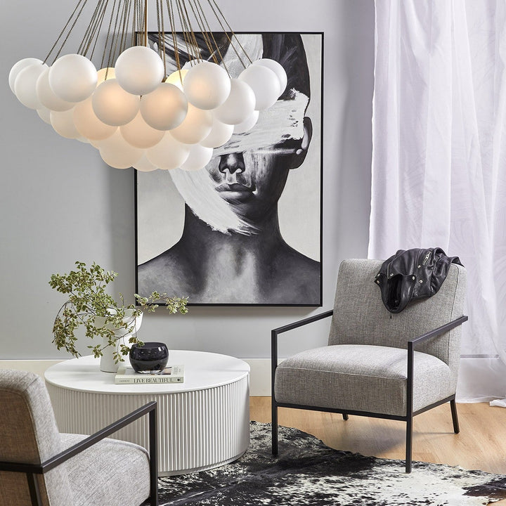 Cloud Cluster Pendant Light Custom Furniture Lighting – modern pendant light installed in living room with soft cloud-like shapes creating cozy ambiance.