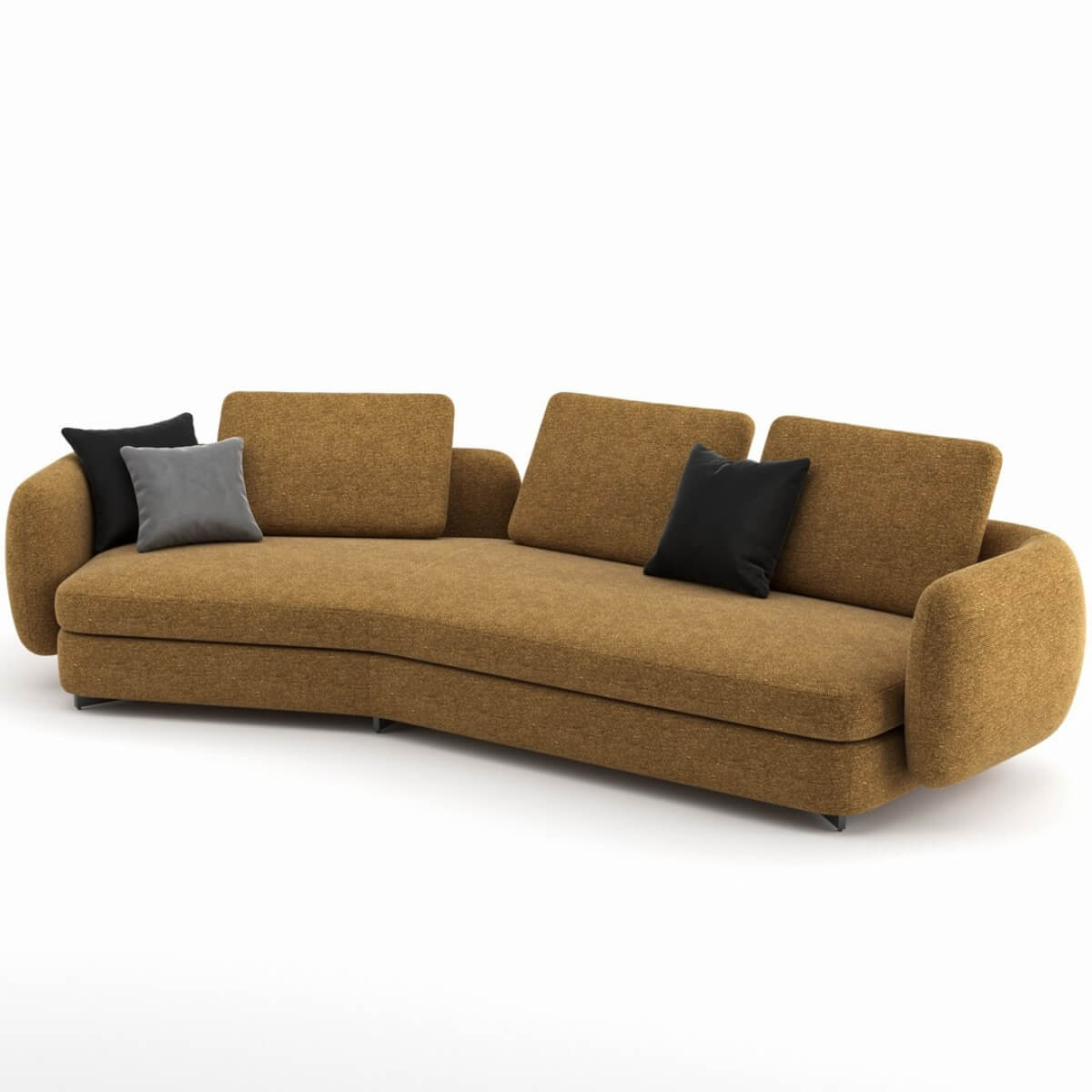 Side angle view of Comfortable Posh Pallet teddy corner sofa – modern L-shaped sofa with ultra-soft teddy fabric and deep seating comfort