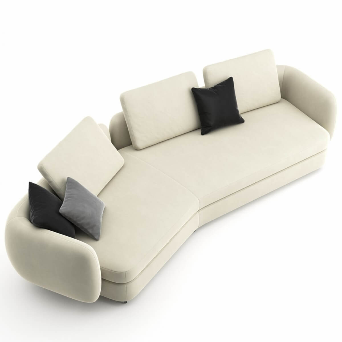 Top view of Comfortable Posh Pallet teddy corner sofa – showcasing spacious L-shaped layout with plush teddy fabric and cozy seating