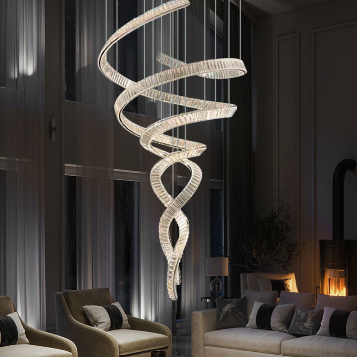 Constellation chandelier light in Australia, featuring a modern star-inspired design with radiant crystal illumination