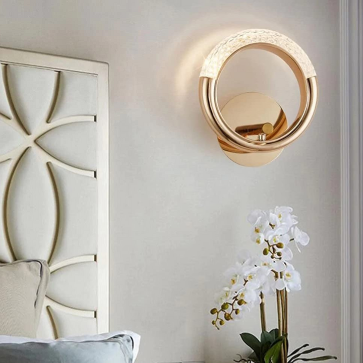 Coruscate Modern Round Wall Light on Bedside – Stylish Contemporary Bedroom Lighting Fixture