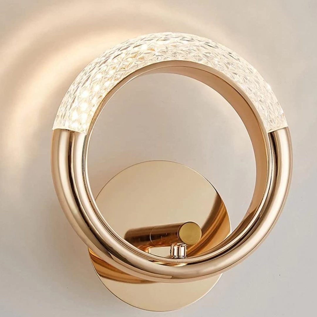 Close-Up View of Coruscate Modern Round Wall Light – Stylish Contemporary Lighting Fixture