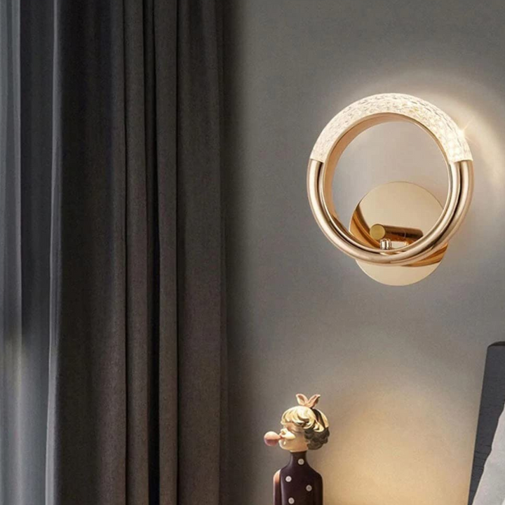 Side View of Coruscate Modern Round Wall Light – Sleek Contemporary Lighting Fixture Design