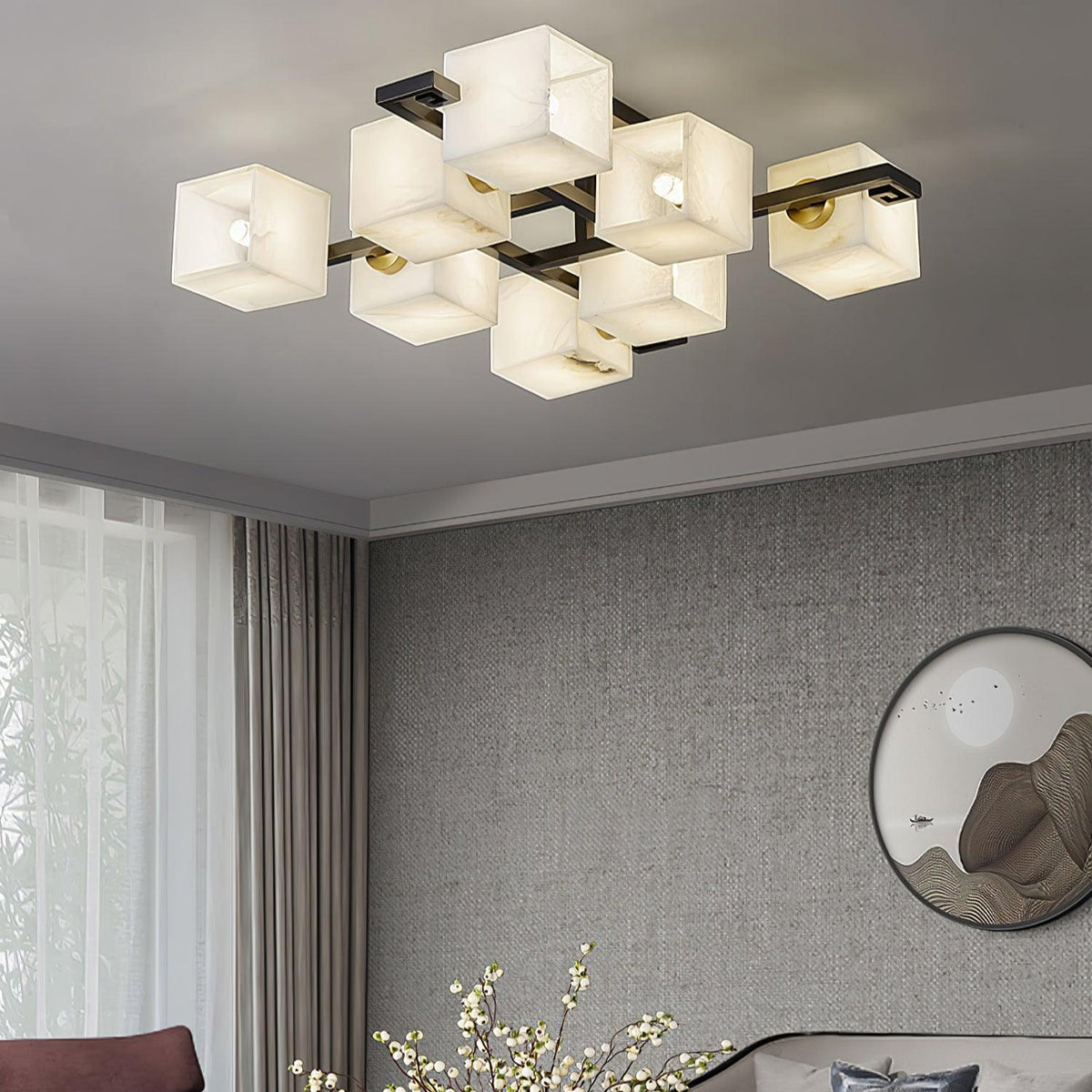 Cubist Alabaster Cluster Ceiling Lamp - Pre Order