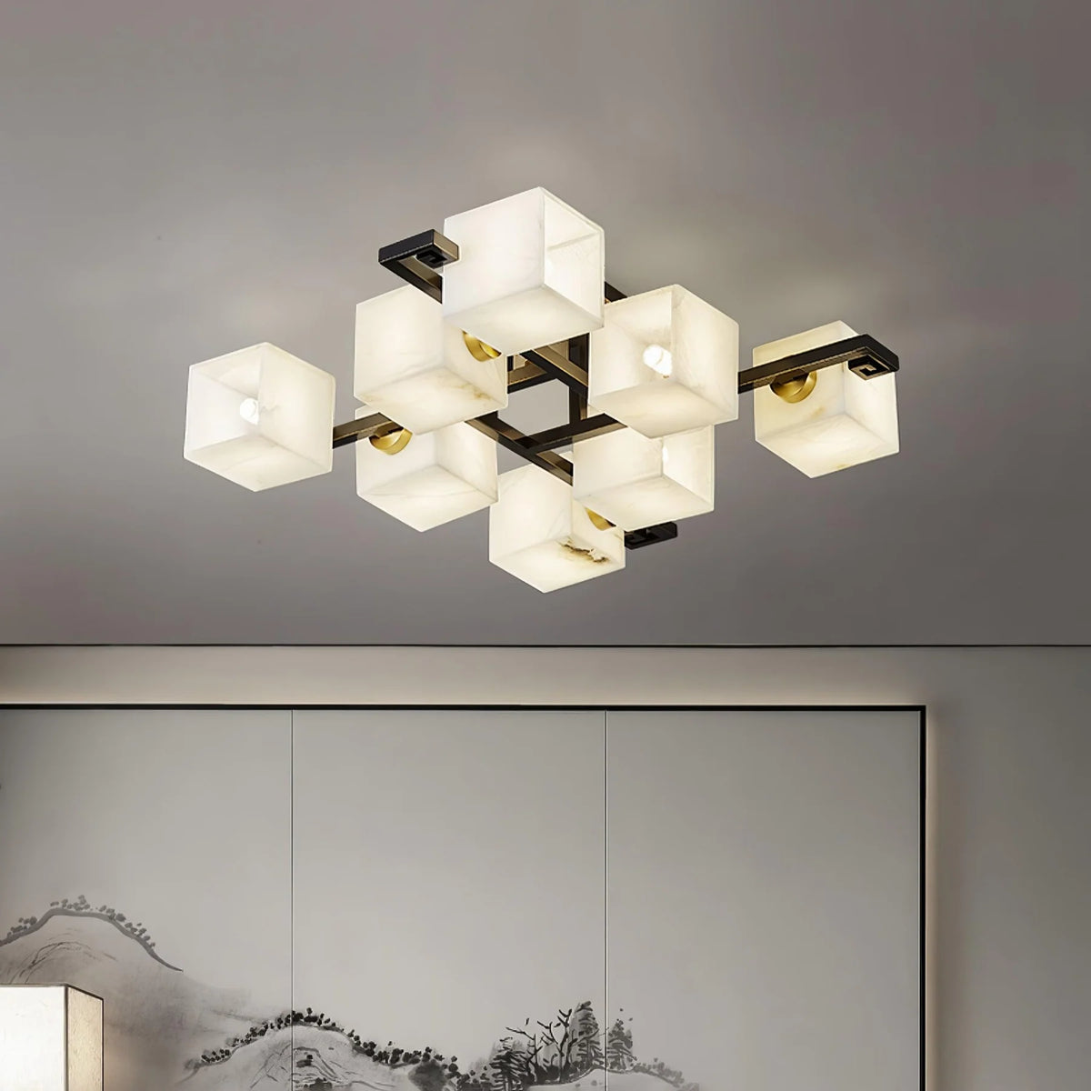 Cubist Alabaster Cluster Ceiling Lamp - Pre Order