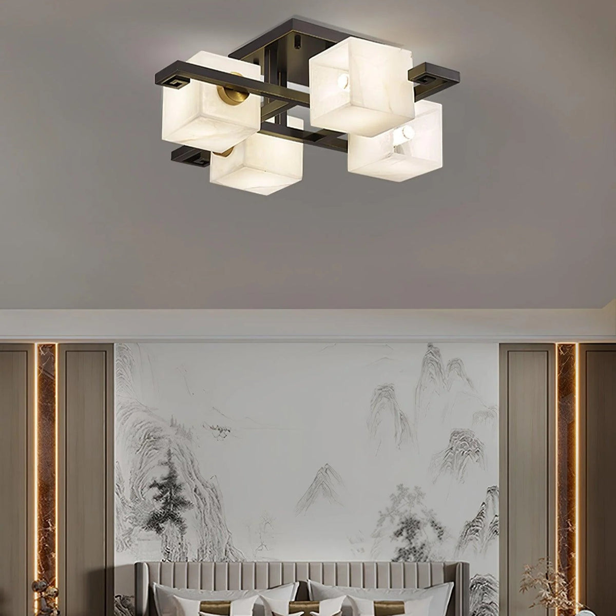Cubist Alabaster Cluster Ceiling Lamp - Pre Order