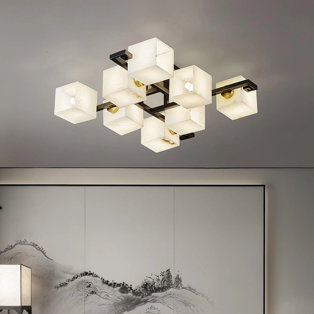 Cubist Alabaster Cluster Ceiling Lamp - Pre Order