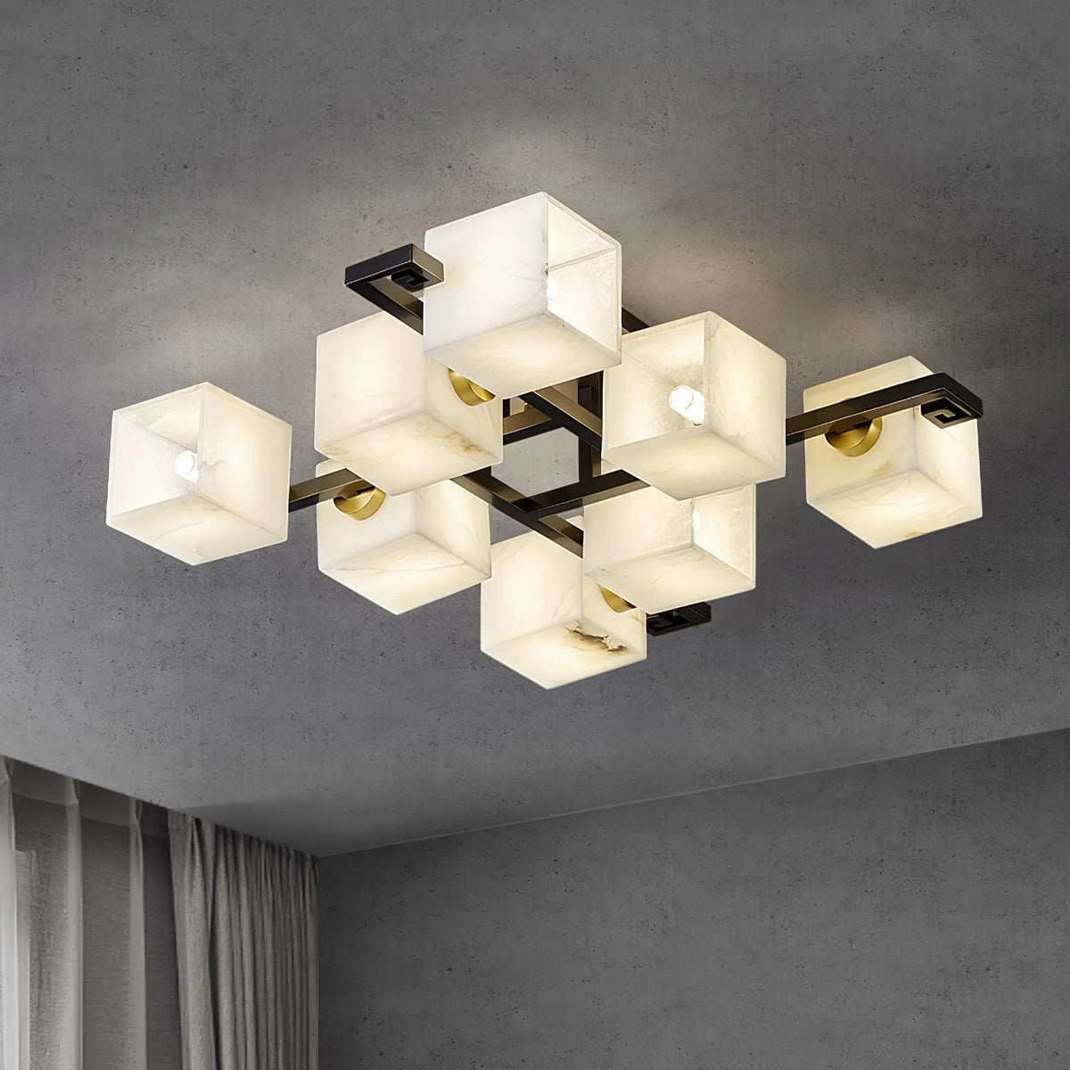 Cubist Alabaster Cluster Ceiling Lamp - Pre Order