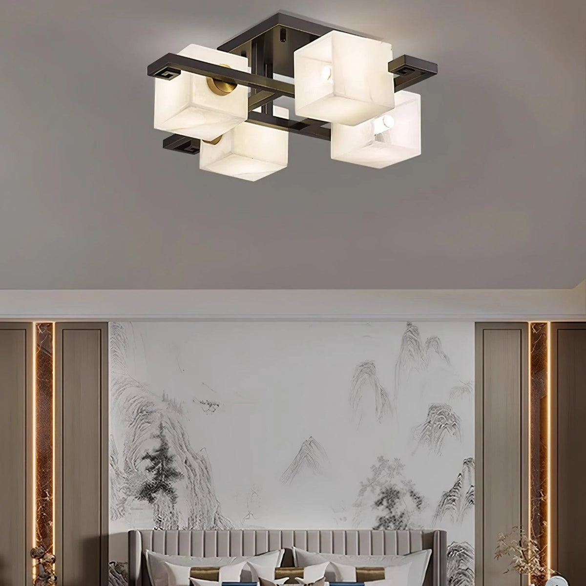 Cubist Alabaster Cluster Ceiling Lamp - Pre Order
