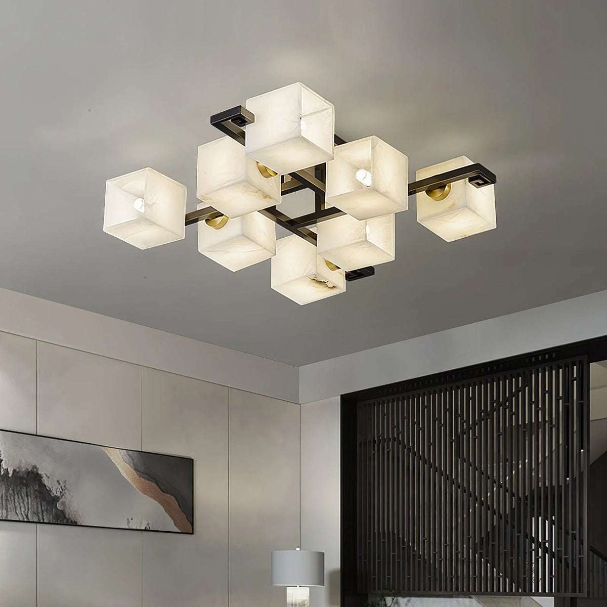 Cubist Alabaster Cluster Ceiling Lamp - Pre Order