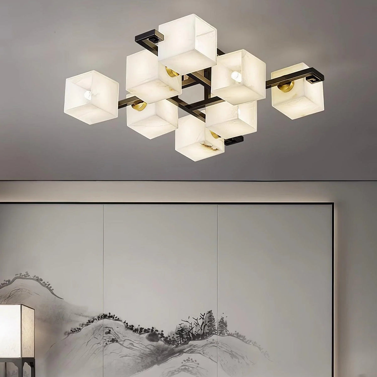 Cubist Alabaster Cluster Ceiling Lamp - Pre Order