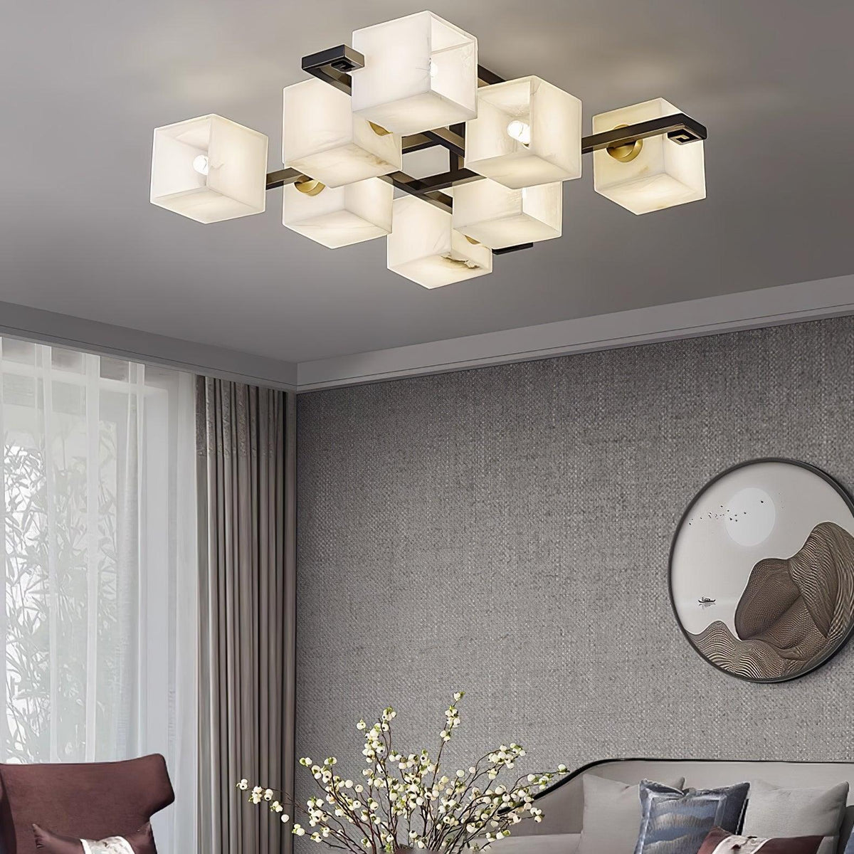 Cubist Alabaster Cluster Ceiling Lamp - Pre Order