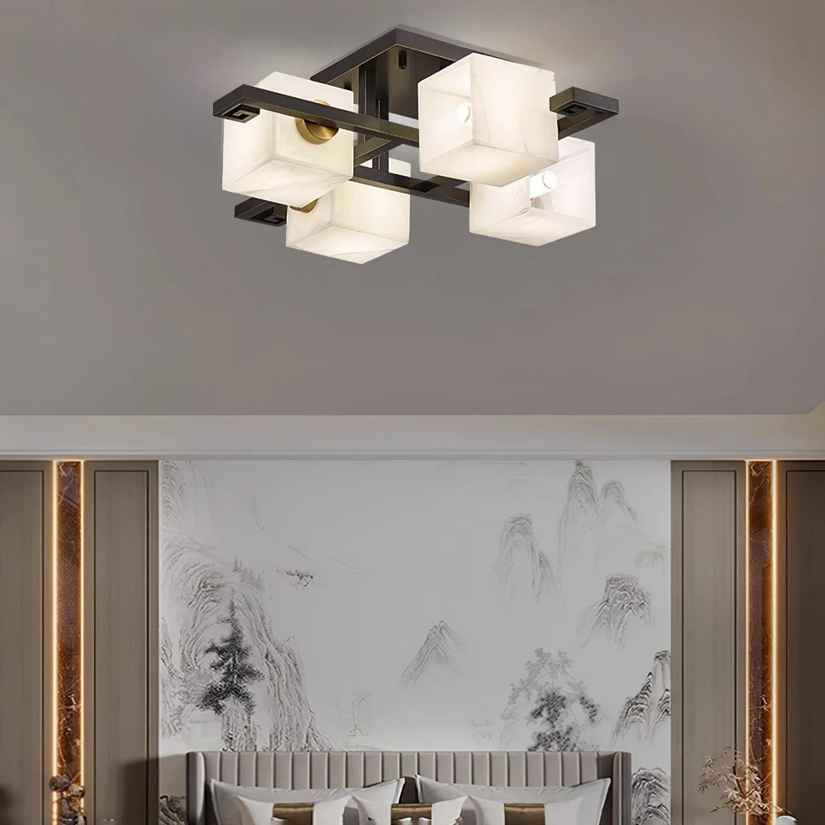 Cubist Alabaster Cluster Ceiling Lamp - Pre Order