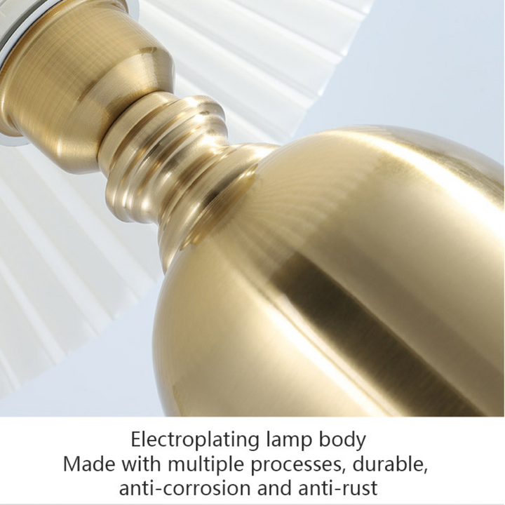 Cylinder-based modern metal bedside lamp with electroplated body, durable and rust-resistant