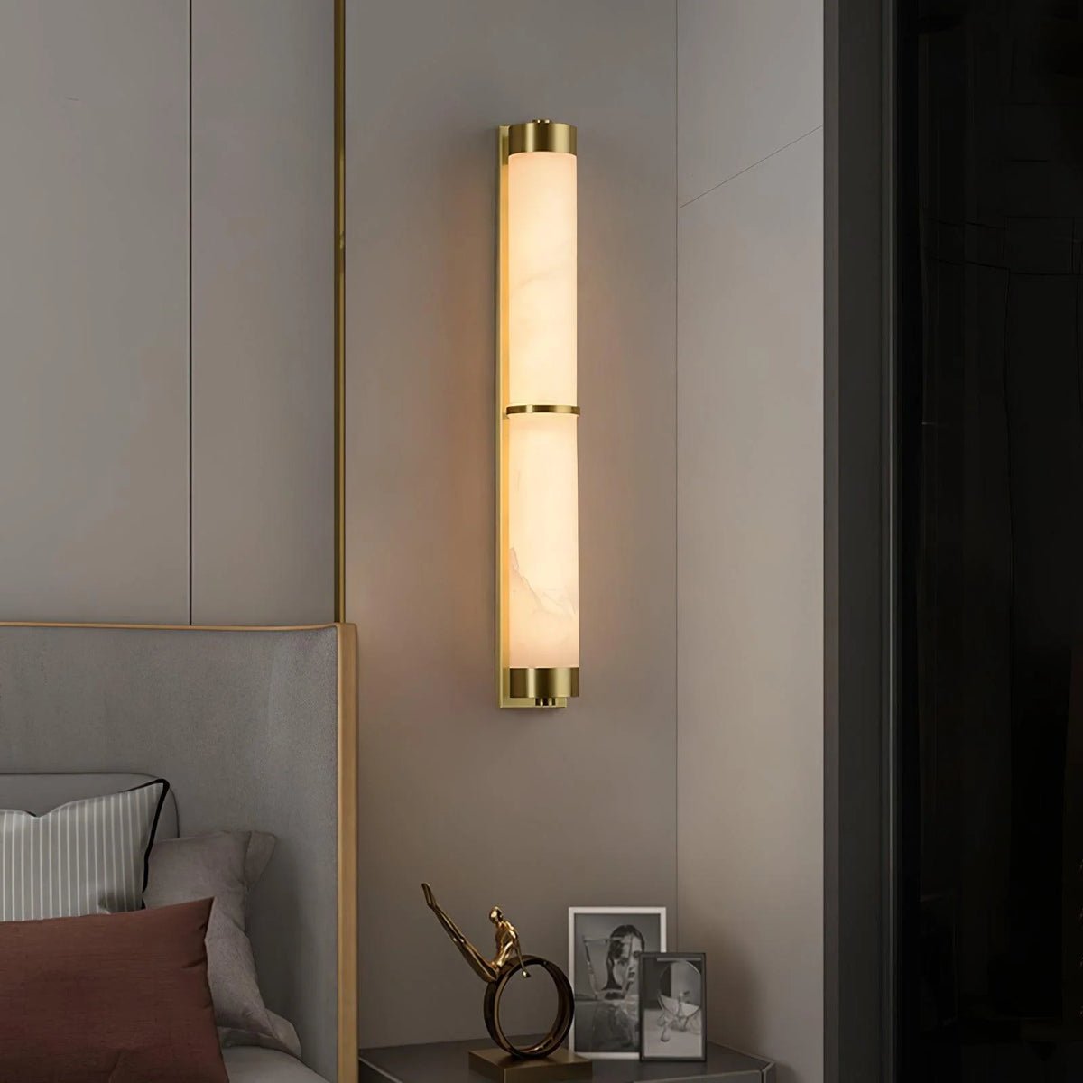 Cylindra Alabaster Brass Wall Light - Pre Order